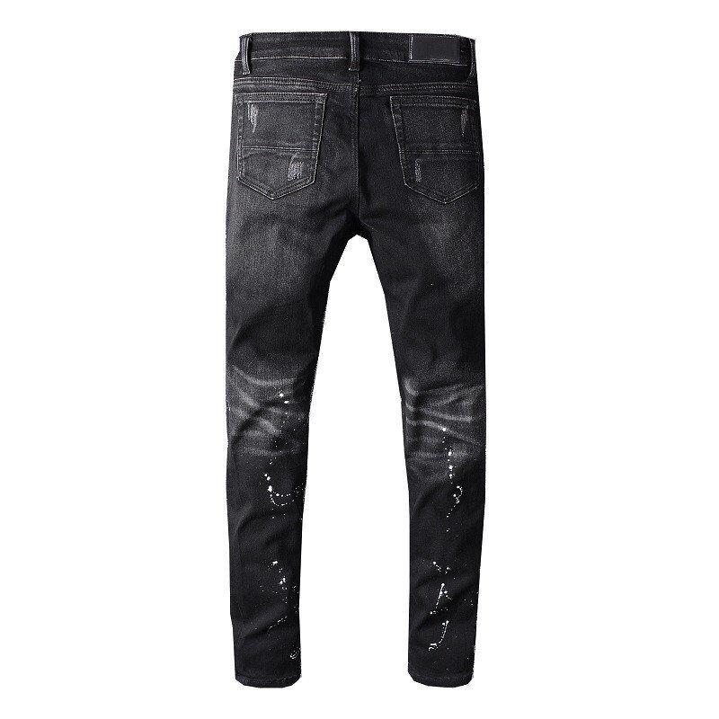 Men's Japanese Black Paint Splatter Ripped Jeans - RippedJeans ...