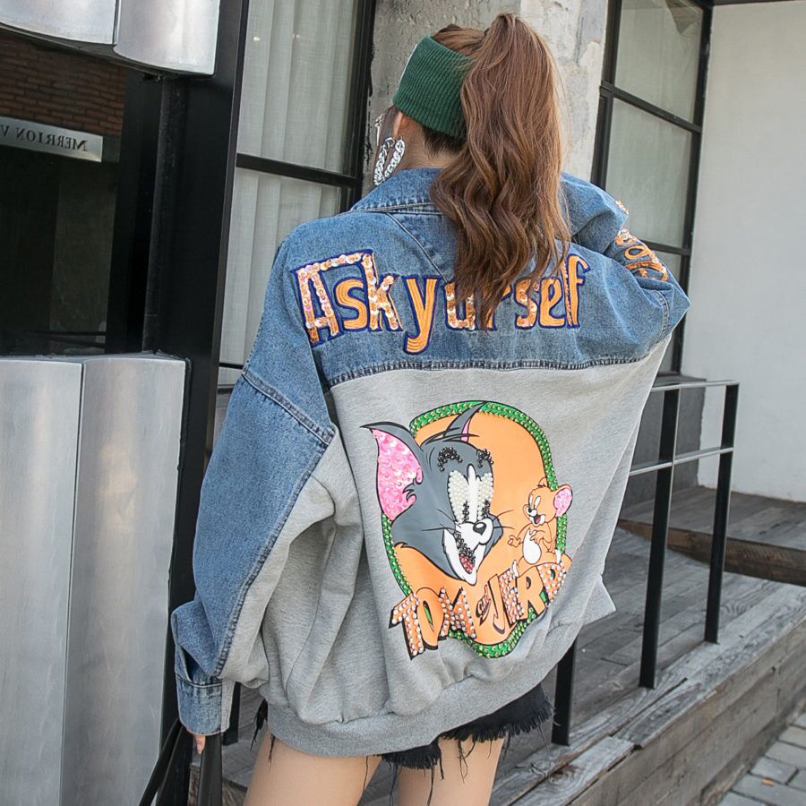 Tom And Jerry Ask Yourself Denim Jacket - RippedJeans® Official Site