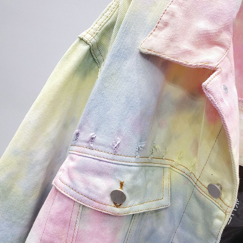 Cute Kawaii Tie Dye Denim Jacket - RippedJeans® Official Site