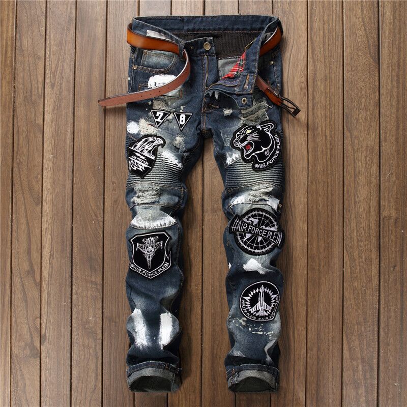 Men's Black Punk Rock Distressed Jeans - RippedJeans® Official Site